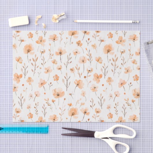 Perzik Bloemen Verjaardag Tissuepapier (Craft)