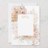 Perzik Bloemen Vrijgezellenfeest Brunch Kaart (Achterkant)