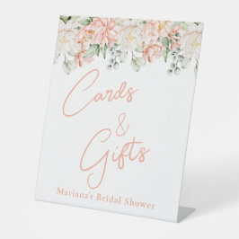 Perzik Bloemen Vrijgezellenfeest Kaarten & Geschen Reclamebord Met Voetstuk