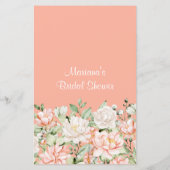 Perzik Bloemen Vrijgezellenfeest Woord Scramble Ga (Achterkant)