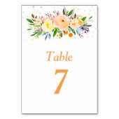 Perzik Bloemen Waterverf Boeket Tafel Kaart (Achterkant)