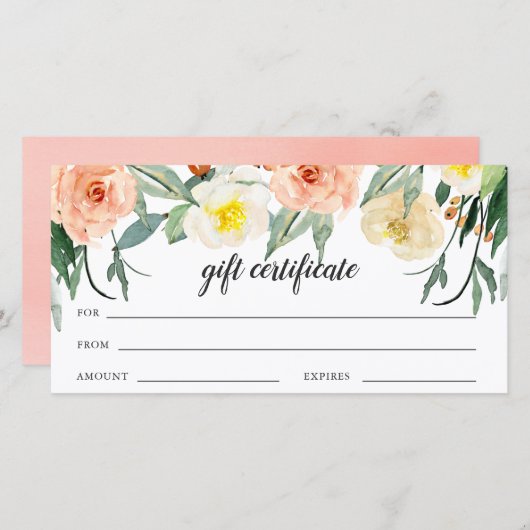 Perzik Bloemen Zakelijk Ciftcertificaat (Voorkant / Achterkant)