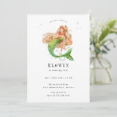 Perzik Bloemen Zeemeermin Verjaardagsfeest Kaart (Staand voorkant)