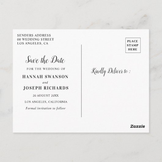 Perzik bloemenbewaar de datum briefkaart (Achterkant)