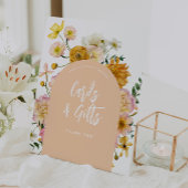 Perzik Bloemenboog Kaarten en geschenken teken Reclamebord Met Voetstuk