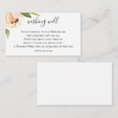 Perzik bloemenbruiloft die goed wenst informatiekaartje (Voorkant / Achterkant)