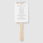 Perzik Bloemenbruiloft Programma Handwaaier (Achterkant)