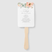 Perzik Bloemenbruiloft Programma Handwaaier (Voorkant)