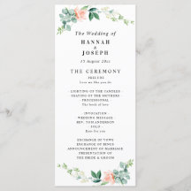 Perzik bloemenbruiloft programma