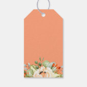 Perzik Bloemenbruiloft welkomsttas Cadeaulabel (Achterkant)