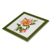 Perzik  bloemendecor tegeltje (Zijkant)