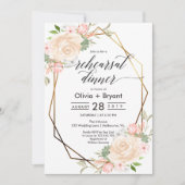 Perzik bloemengoud geometrisch lijst repetitie din kaart (Voorkant)