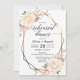 Perzik bloemengoud geometrisch lijst repetitie din kaart