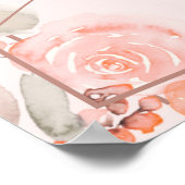 Perzik bloemengoud roos welkom vrijgezellenfeest poster (Hoek)