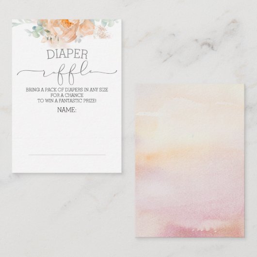 Perzik Bloemenluier Raffle Ticket Informatiekaartje (Voorkant / Achterkant)