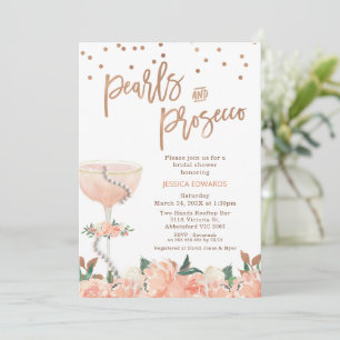 Perzik Bloemenoogsten Prosecco Bruidsdouche  Kaart