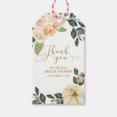 Perzik Bloemenpompoen Herfst Vrijgezellenfeest Fav Cadeaulabel (Voorkant)