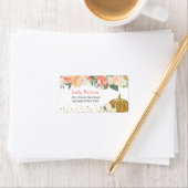 Perzik Bloemenpompoen retour adres label (Insitu)