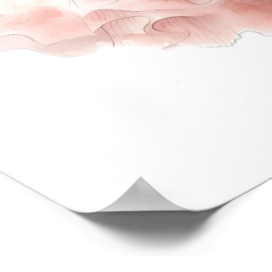 Perzik Bloemenportret Mode Poster (Hoek)