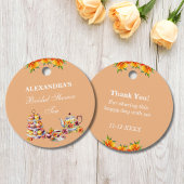 Perzik Bloementhee Vrijgezellenfeest Dank u Bedankjes Labels