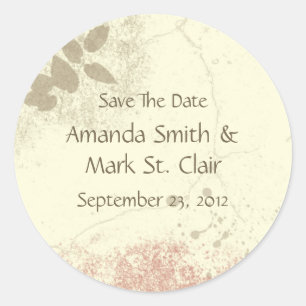 Perzik bloementuin Save The Date Sticker