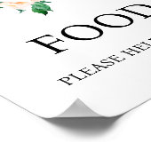 Perzik Bloemenvoedsel Baby shower Poster (Hoek)