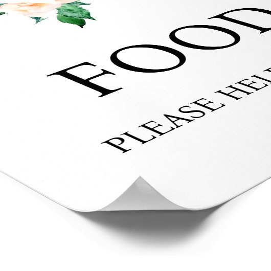 Perzik Bloemenvoedsel Baby shower Poster (Hoek)