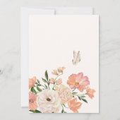 Perzik bloemig Baby shower Kaart (Achterkant)