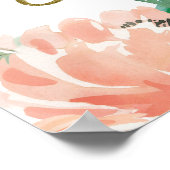 Perzik bloemige bruids douche foto booth frame poster (Hoek)