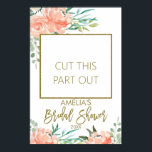 Perzik bloemige bruidsbruiloft fotohokje frame poster<br><div class="desc">Perzik bloemige bruidsbruiloft fotohokje frame

Moderne perzik gekleurde bloemige bruidsbruiloft fotohokje frame met ook enkele namaak goud folie kalligrafie tekst. Dit is een leuke manier om foto's te maken tijdens je bruidsbruiloft.  Gewoon leuk en plak de poster op een bord.</div>