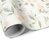 Perzik Bloemige Bruidsdouche Cadeaupapier (Rol Hoek)