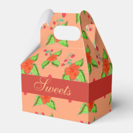 Perzik bloemige bruiloft gunst bedankdoosjes