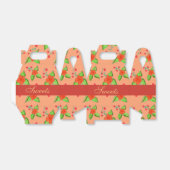 Perzik bloemige bruiloft gunst bedankdoosjes (Uitgevouwen)