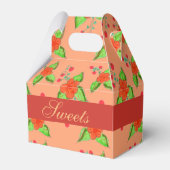 Perzik bloemige bruiloft gunst bedankdoosjes (Voorkant Zijde)