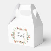 Perzik Bloemige Dank Je Wel Bedankdoosjes (Achterkant)
