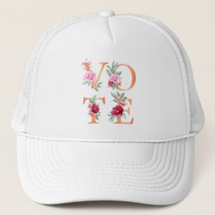 Perzik Bloemige Elegante Vrouwelijke Ga Stemmen Trucker Pet