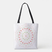 Perzik Bloemige Mandala Boodschappentas Tote Bag (Achterkant)