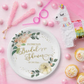 Perzik Bloemige Pompoen Herfst Bruids-Shower Papieren Bordje (Feest)