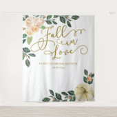 Perzik Bloemige Pompoen Herfst Bruidsfeest Achterg Wandkleed (Voorkant)