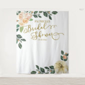 Perzik Bloemige Pompoen Herfst Bruidsfeest Achterg Wandkleed (Voorkant)