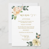 Perzik Bloemige Pompoen Herfst Bruidsfeest Menu Ka Kaart (Voorkant)