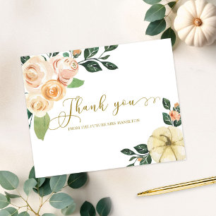 Perzik Bloemige Pompoen Herfst Bruiloft Feest Beda Briefkaart