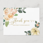 Perzik Bloemige Pompoen Herfst Bruiloft Feest Beda Briefkaart (Voorkant)