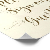 perzik bloemige trouw gastboek teken ivory poster (Hoek)