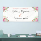 Perzik Bloemige Welkom Spandoek (Beurs)