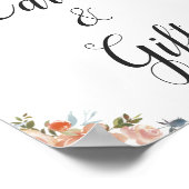 Perzik Bloemkaarten En Cadeaus Bord Poster (Hoek)