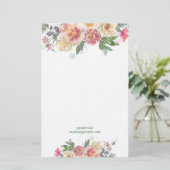  perzik bloemkunst briefpapier (Staand voorkant)