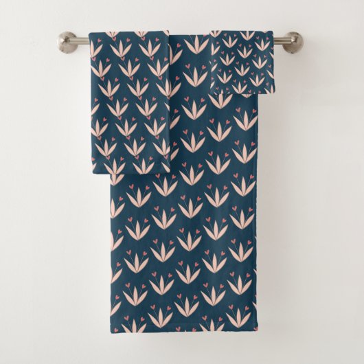 Perzik Bloemmotief Bad Handdoek (Insitu)