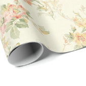 Perzik Bloemmotief Cadeaupapier (Rol Hoek)