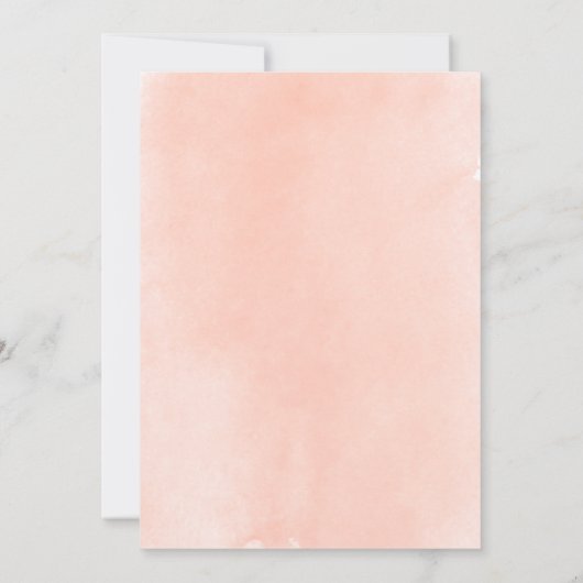 Perzik bloemrijk gouden geometrisch kader verlovin kaart (Achterkant)